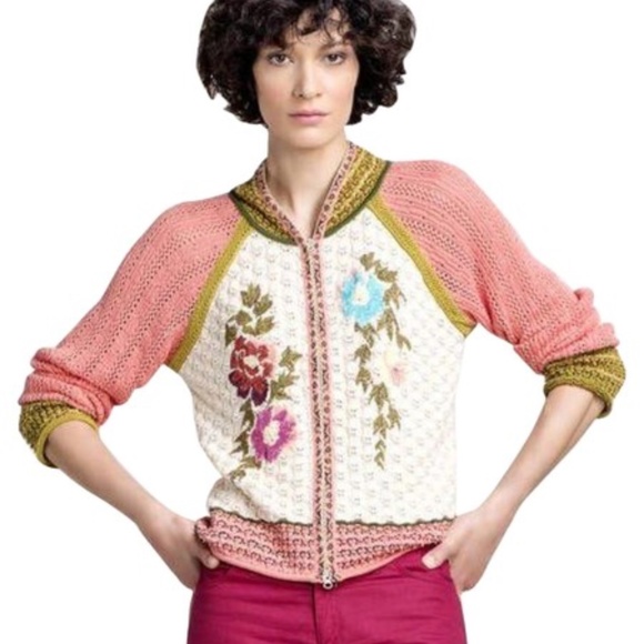 IVKO Sweaters - IVKO floral cardigan peach green